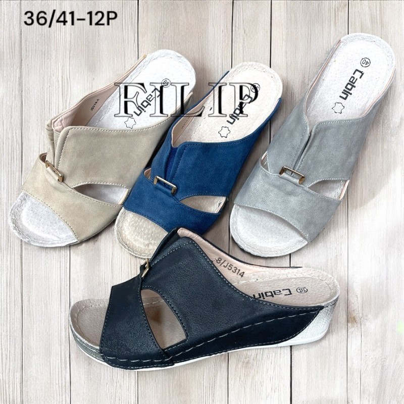 Buty Klapki Damskie (36-41,12par)Kolor Jak na zdzięciu