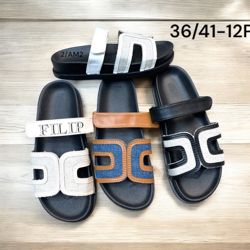 Buty Klapki Damskie (36-41,12par)Kolor Jak na zdzięciu