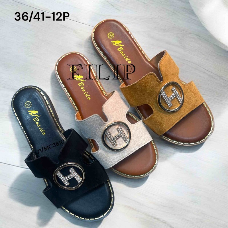 Buty Klapki Damskie (36-41,12par)Kolor Jak na zdzięciu