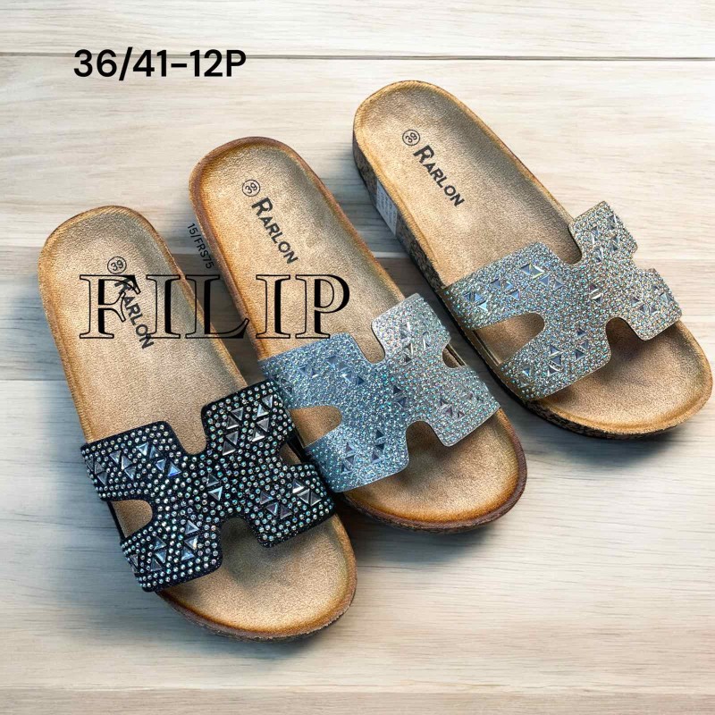 Buty Klapki Damskie (36-41,12par)Kolor Jak na zdzięciu