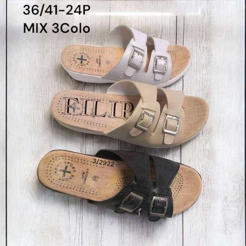 Buty Klapki Damskie (36-41,12par)Kolor Jak na zdzięciu