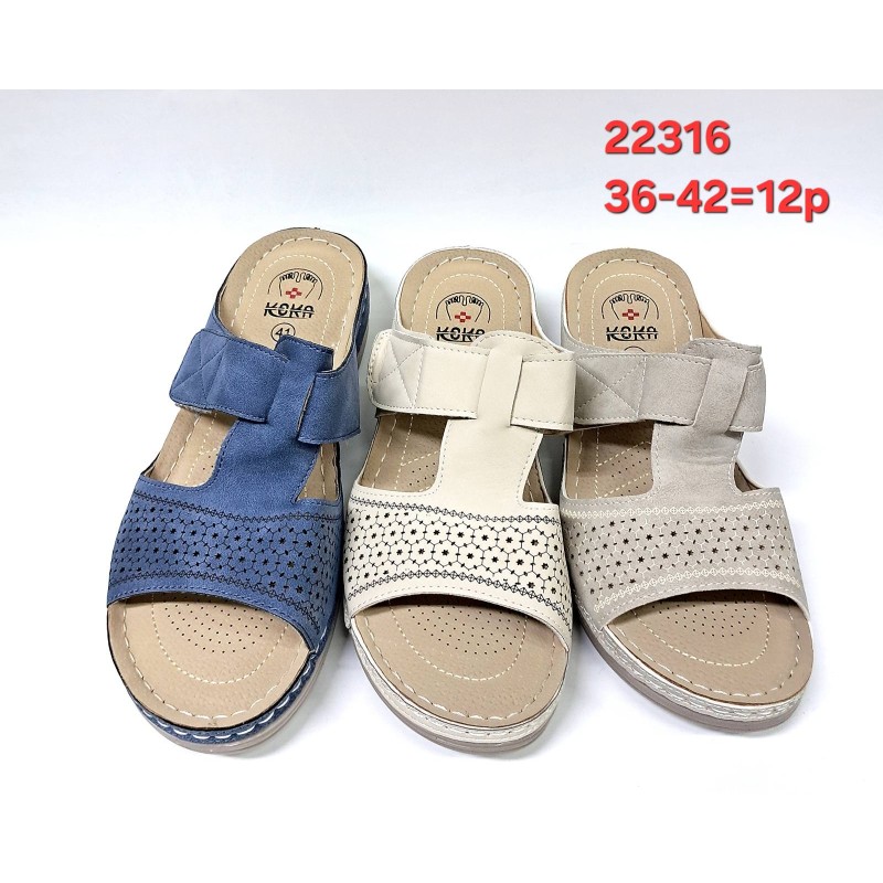Buty Klapki Damskie (36-42,12par)Kolor Jak na zdzięciu
