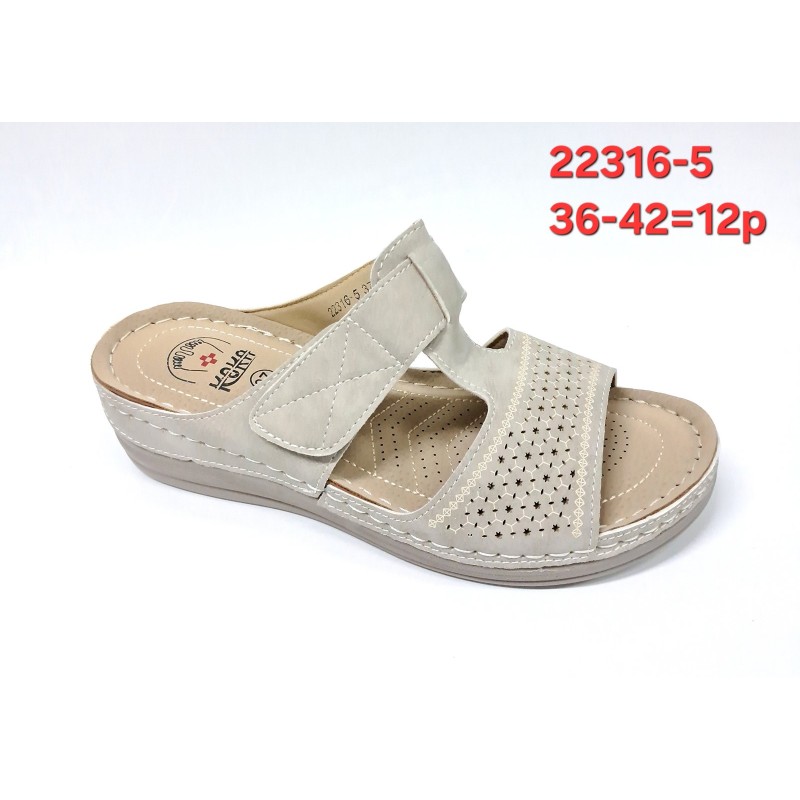 Buty Klapki Damskie (36-42,12par)Kolor Jak na zdzięciu