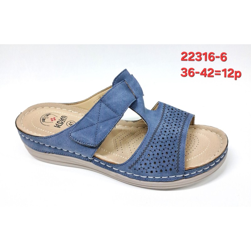 Buty Klapki Damskie (36-42,12par)Kolor Jak na zdzięciu