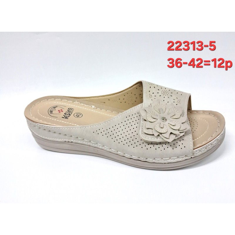 Buty Klapki Damskie (36-42,12par)Kolor Jak na zdzięciu