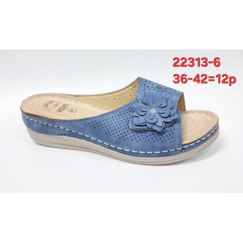 Buty Klapki Damskie (36-42,12par)Kolor Jak na zdzięciu