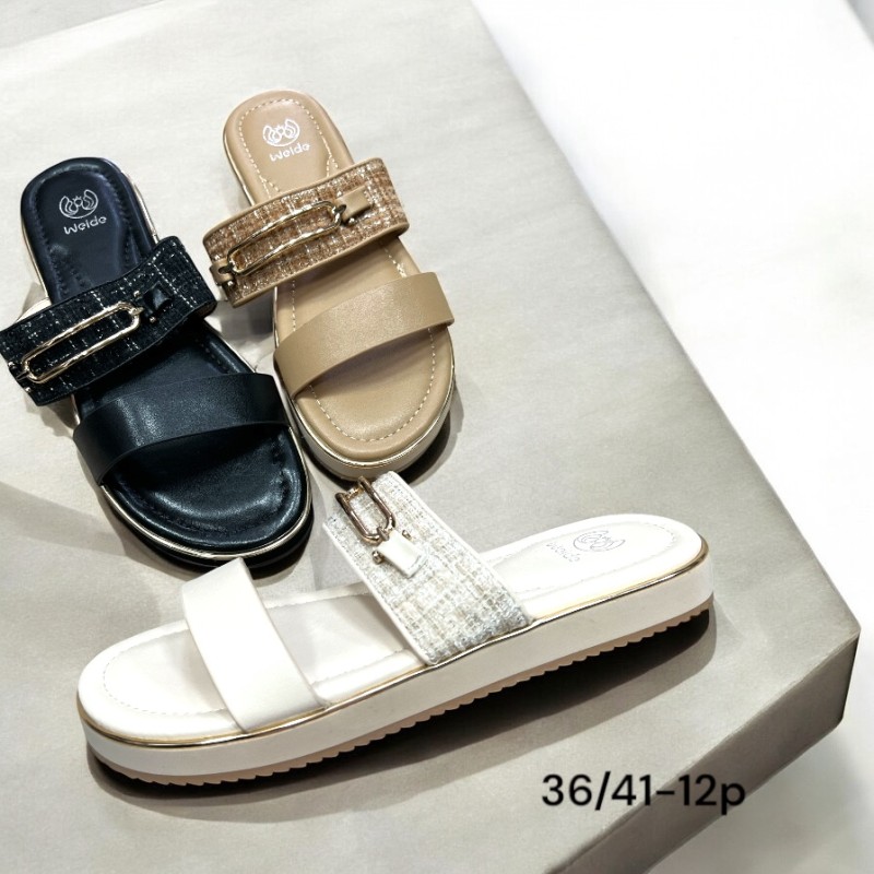 Buty Klapki Damskie (36-41,12par)Kolor Jak na zdzięciu